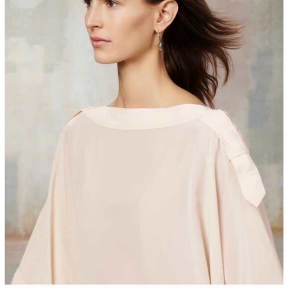 ZARA SRPLS White Cream Kaftan Flowy Oversized Dress Medium - Picture 3 of 10